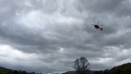 Air ambulance arrives at A483 crash 26/04/2025