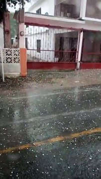 Cae granizo en Galeana Nuevo León
