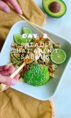 Sesame Ginger Ramen Salad 🍜🥦 with Crispy Tofu | DAY 2 of My Salad Series!