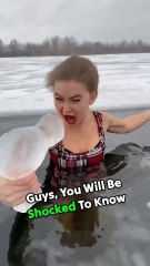 Don't Challenge This Ice Queen – She Laughs at -27°C 🧊😱 #shorts