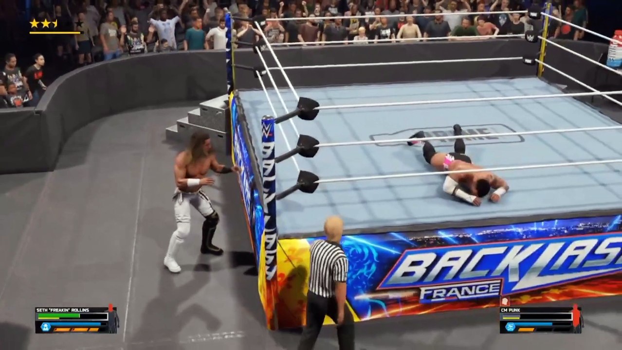 wwe 2k25 Seth Rollins vs cm punk falls count anywhere wwe