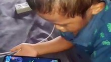 Kid playing snake game