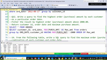7 SQL Practice Session 27 April 2025
