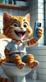 Phone drops in a toilet.. 😳   #kids #cat #cute #funny #shorts
