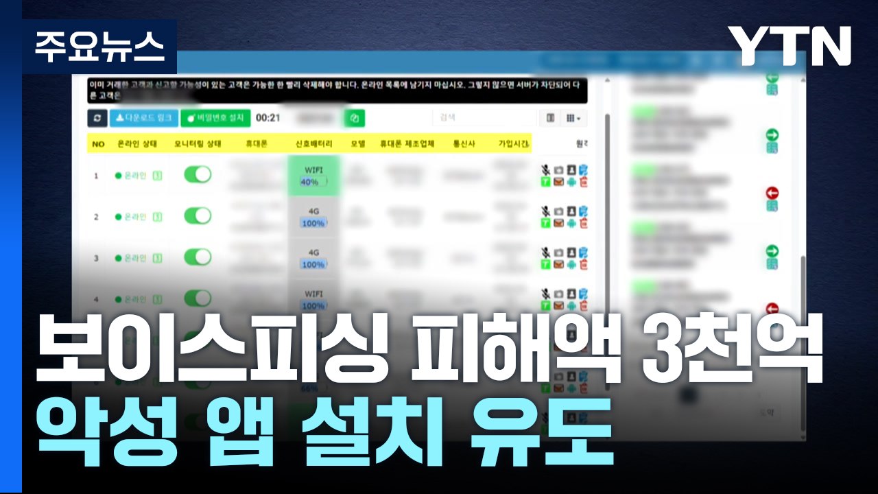 악성 앱 설치 유도해 보이스피싱...피해액 1년 만에 2배 / YTN
