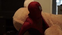 Halloween Spiderman VS  Giant Teddy Bear IRL