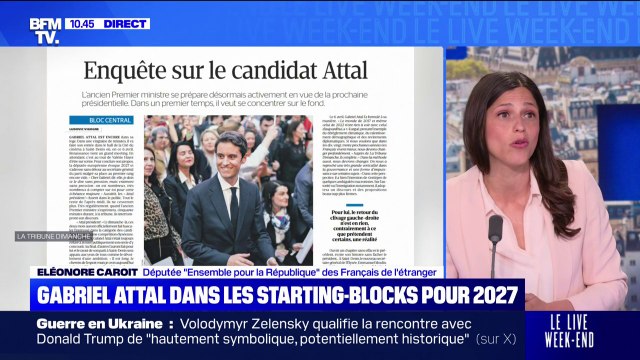 Présidentielle 2027: Pour l'instant il n'y a pas de candidature de Gabriel Attal, assure Eléonore Caroit, députée Ensemble