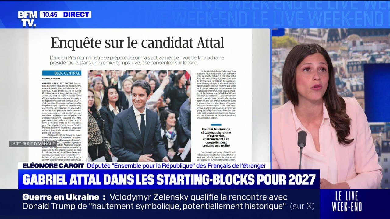 Présidentielle 2027: "Pour l'instant il n'y a pas de candidature" de Gabriel Attal, assure Eléonore Caroit, députée Ensemble