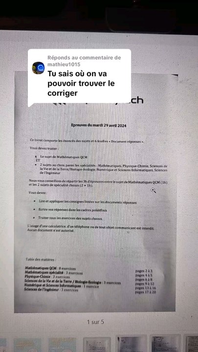 Correction Concours Geipi Polytech QCM Partie 1 CalculExercice 1 Questions IA à IF.#terminale #terminalespemaths #geipi #polytech #concours