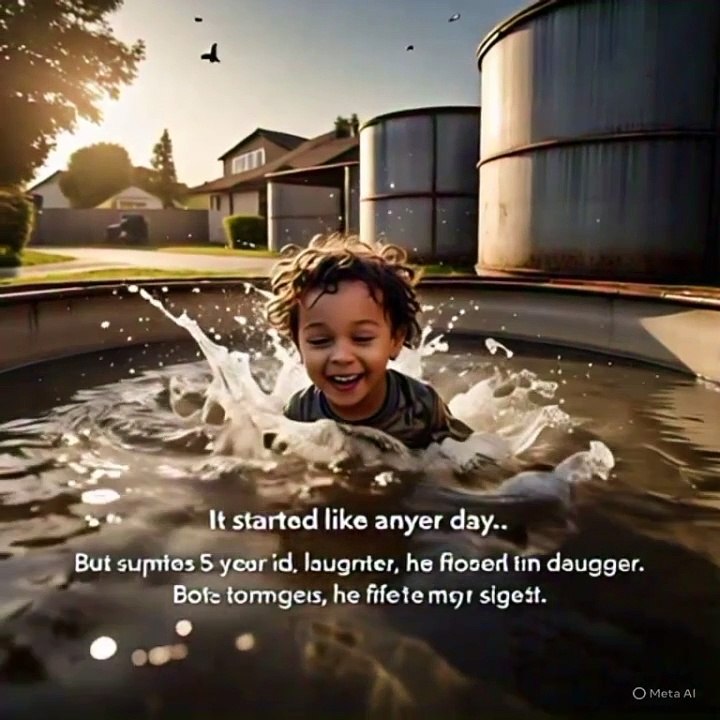 Five Years Old Boy Falling Into The Water Tank