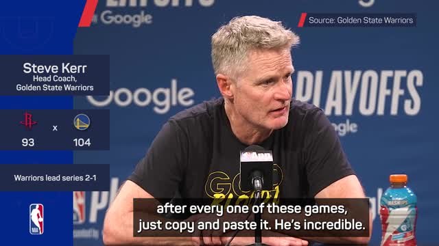 Kerr struggling to find words to describe 'incredible' Curry