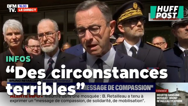 Après le meurtre dans une mosquée du Gard, Bruno Retailleau se rend sur place