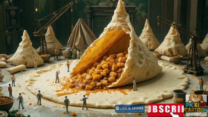 "Giant Food Samosa Factory Giant Size! 😱 100X Bigger Snacks for Kids | Funny Food Cartoon | PK Kids"