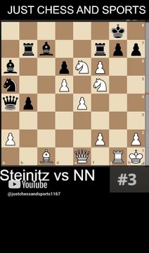 Steinitz defeats NN with the Arabian checkmate