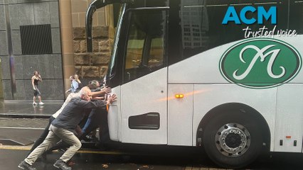 Peter Dutton’s media bus stuck in Sydney