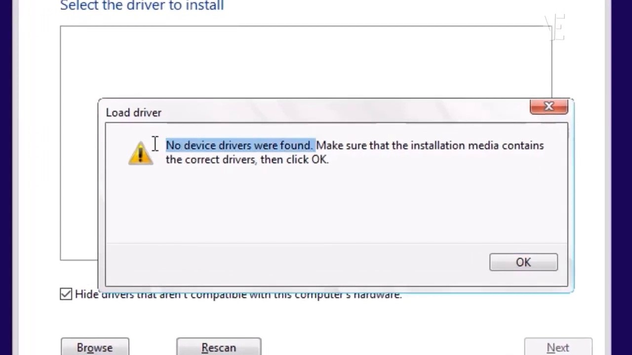 Solved - no device drivers were found when installing windows 11 / 10 using a usb