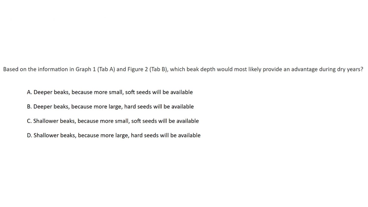 State exam science question #6 from 5th grade 2022 (released)