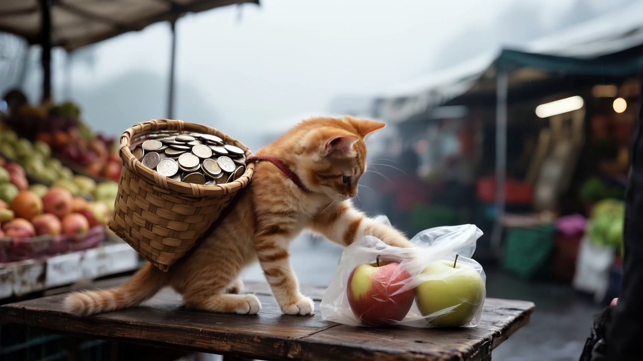 Kitten's Heartwarming Hustle: Selling Papers & Shining Shoes to Save Sick Mama Cat