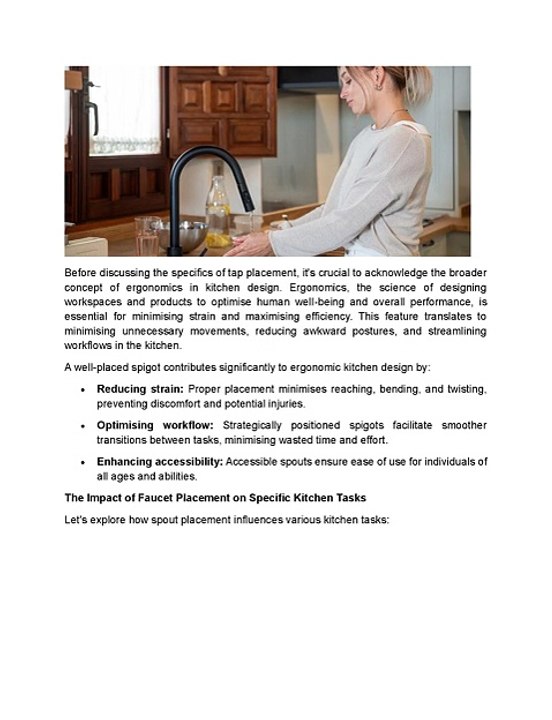 How Mounted Faucet & Tap Placement Dictates Kitchen Efficiency