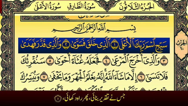 Surah Al-Ala (سورة الاعلیٰ ترجمعہ کے ساتھ) With Urdu Translation Tafheem Ul Quran By Qari Muhammad Bilal