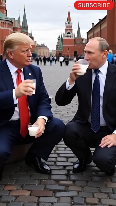 Trump and Putin drinking milk _ ai generated video _ ai funny videos _ ai world leaders   #trump #ai