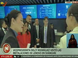 Vpdta. Delcy Rodríguez visitó en Shanghái las instalaciones de Lenovo para explorar oportunidades