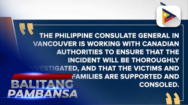 PBBM at FL Liza Marcos, nagpaabot ng pakikiramay sa mga kaanak ng mga biktima ng pag-atake sa Canada