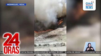 Usok mula sa sunog sa landfill sa Rizal, umaabot sa Quezon City ; 87, lumikas | 24 Oras