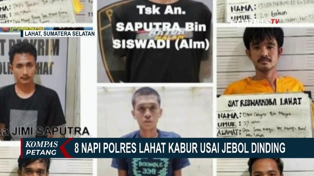 Nekat! 8 Napi Polres Lahat Kabur Usai Jebol Dinding: 3 Ditangkap, 5 Masih Buron