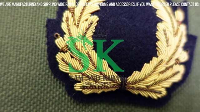 Cap Embroidered Bullion Badge, Cap Badges, High Quality Custom Handmade Embroidered Metal Badges