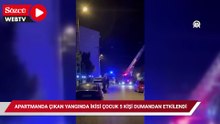 Apartmanda çıkan yangında ikisi çocuk 5 kişi dumandan etkilendi