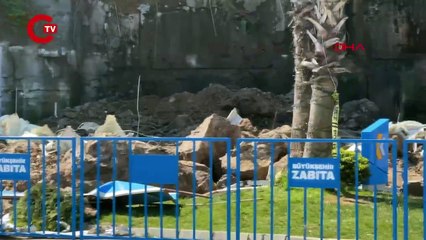 Samsun'da heyelanın olduğu alandaki tabela dikkat çekti: 'Acil durum toplanma' noktasıymış!
