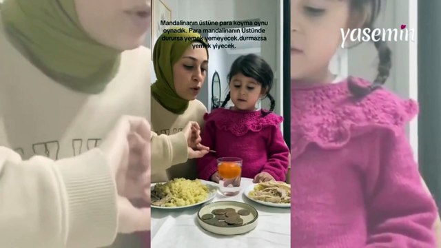 Ürettiği oyunla yemek yemeyen kızına yemek yedirdi! Durmazsa yemek yiyecek...