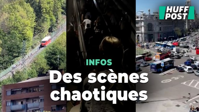 Trafic perturbé et métro évacué, les images de la panne électrique massive en Espagne et au Portugal