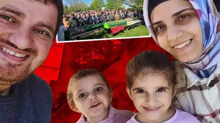 Samsun’daki heyelanda hayatını kaybeden baba ve iki kızı, son yolculuğuna uğurlandı