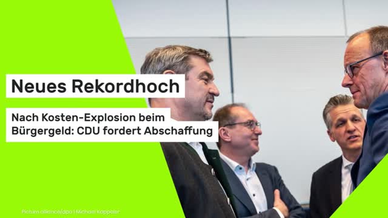 Neues Rekordhoch: Nach Kosten-Explosion beim Bürgergeld: CDU fordert Abschaffung