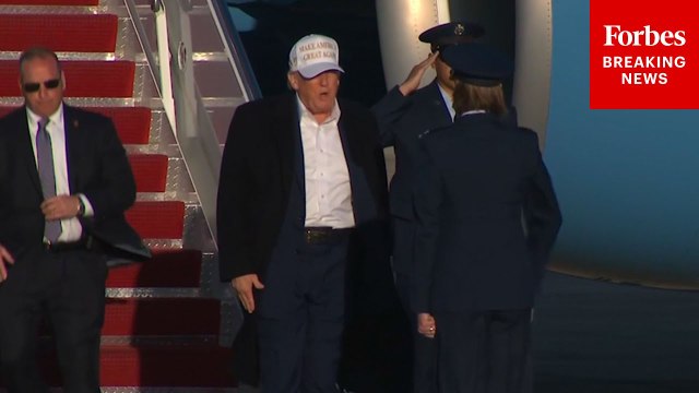 President Trump Arrives At JBA On Air Force One