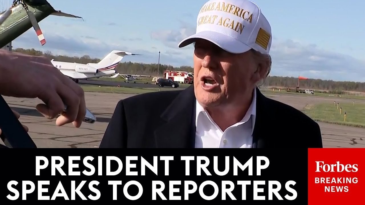 Trump Takes Questions From Reporters Before Boarding Air Force One For DC Return