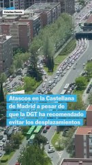 El atasco desde la Castellana de Madrid