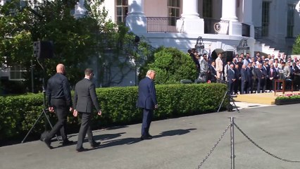 USA - President Trump Participates in a Visit of the 2025 Super Bowl Champions (28.04.25)