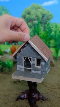Can You Build A Miniature Treehouse In JUST 1 Hour?#vfuho#minihouse#diy