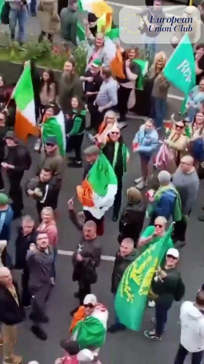 Historic Protest: 10k Irish Patriots Rally in Dublin Against Immigration, Marking Ireland’s Largest Demonstration.