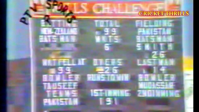 Ian Smith 59 off 60 Balls 90 Mins 5 Fours vs New Zealand Ist ODI at Peshawar in 12 Nov 1984