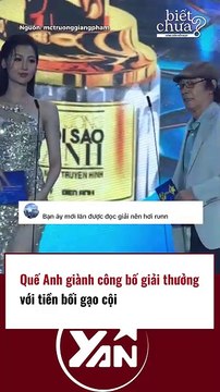 Quế Anh giành công bố giải thưởng với tiền bối