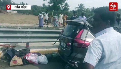 तिरुपति से लौट रही श्रद्धालुओं की कार कंटेनर के नीचे घुसी, मौके पर ही 5 लोगों की मौत, दो जख्मी