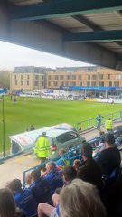 Car drives through Matlock Town v Lancaster City match