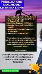 beberapa contoh pekerjaan yang mengandung unsur syirik dan sihir #news #berita #dosa