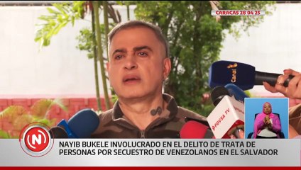 Fiscal General Tarek William Saab: Bukele está convicto y confeso en el delito de trata de personas
