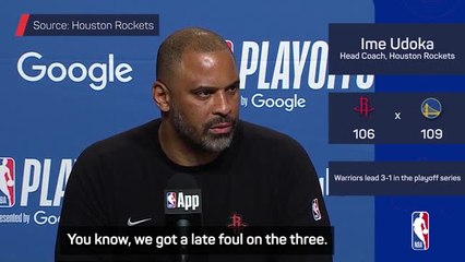 Rockets 'hurt ourselves' in Warriors loss - Udoka
