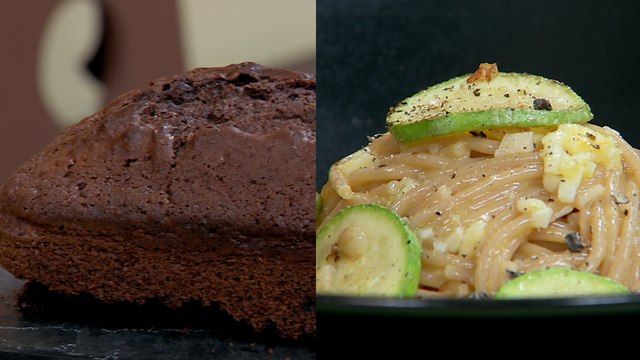 Pâtes aux légumes et à la crème, cake au chocolat - Koujinetna haka 4 EP 101